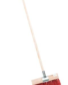 13” Red Yard Broom with Clamp and Handle